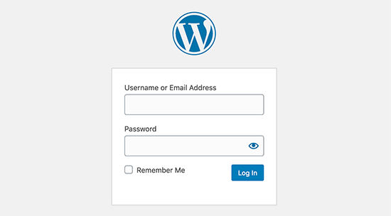 wordpress login page